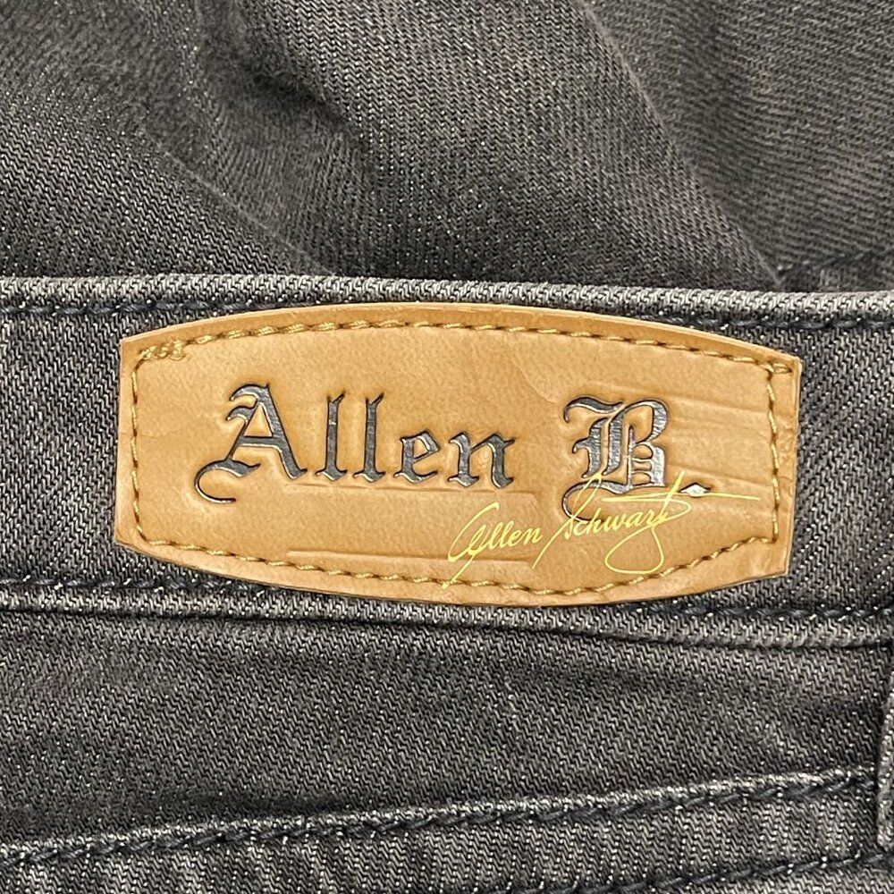 Allen B Schwartz Black Gray Studded Jeans Snap Ankles Rock Moto Size 12 - Picture 9 of 12